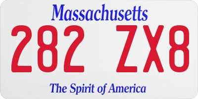 MA license plate 282ZX8