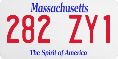MA license plate 282ZY1