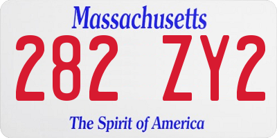 MA license plate 282ZY2