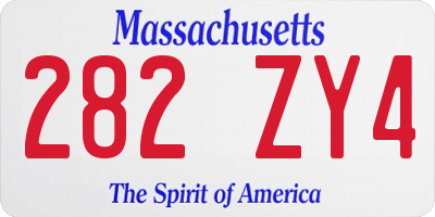 MA license plate 282ZY4