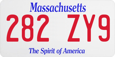 MA license plate 282ZY9