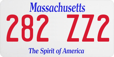 MA license plate 282ZZ2