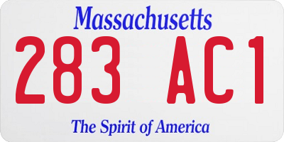 MA license plate 283AC1