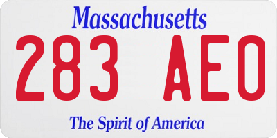 MA license plate 283AE0