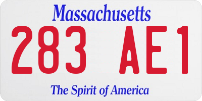 MA license plate 283AE1