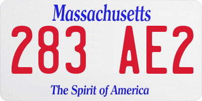 MA license plate 283AE2
