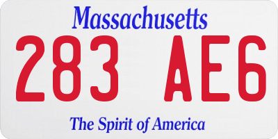 MA license plate 283AE6