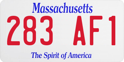 MA license plate 283AF1