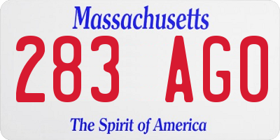 MA license plate 283AG0