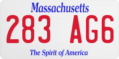 MA license plate 283AG6