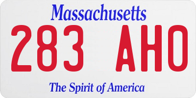 MA license plate 283AH0