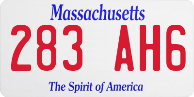 MA license plate 283AH6