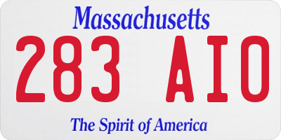 MA license plate 283AI0