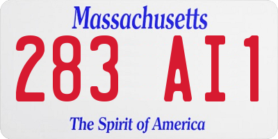 MA license plate 283AI1