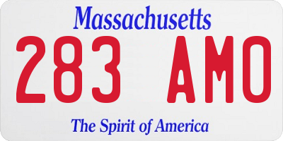 MA license plate 283AM0