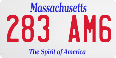 MA license plate 283AM6
