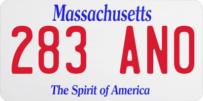 MA license plate 283AN0