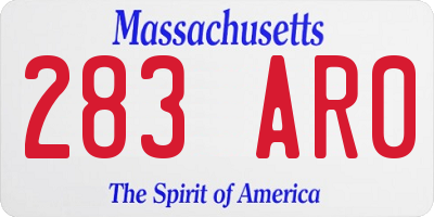 MA license plate 283AR0