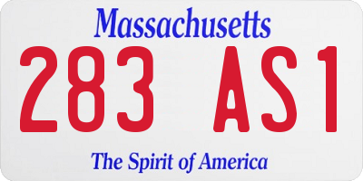 MA license plate 283AS1