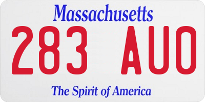 MA license plate 283AU0