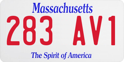 MA license plate 283AV1