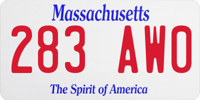 MA license plate 283AW0