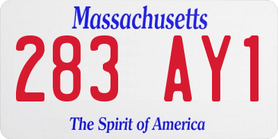 MA license plate 283AY1