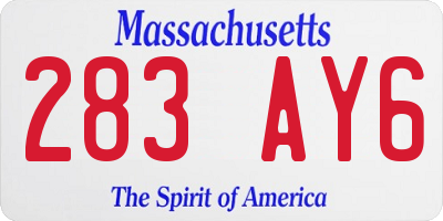 MA license plate 283AY6