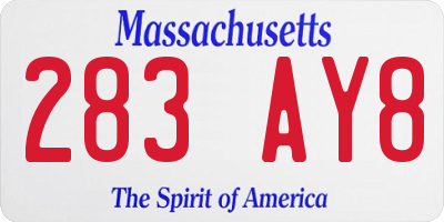 MA license plate 283AY8
