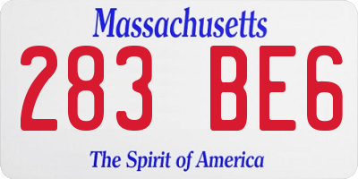 MA license plate 283BE6