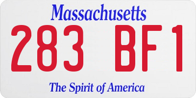 MA license plate 283BF1
