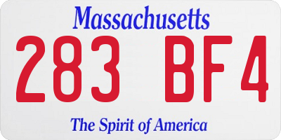 MA license plate 283BF4