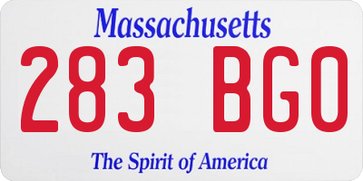 MA license plate 283BG0
