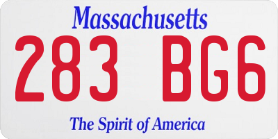 MA license plate 283BG6