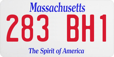 MA license plate 283BH1