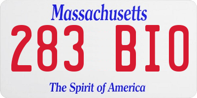 MA license plate 283BI0