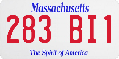 MA license plate 283BI1