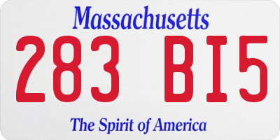 MA license plate 283BI5