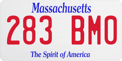MA license plate 283BM0