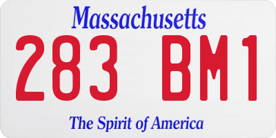 MA license plate 283BM1