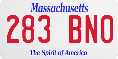 MA license plate 283BN0