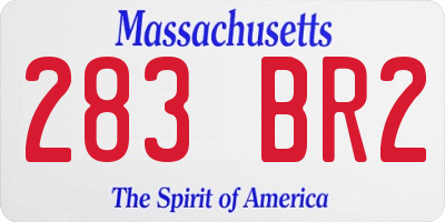 MA license plate 283BR2