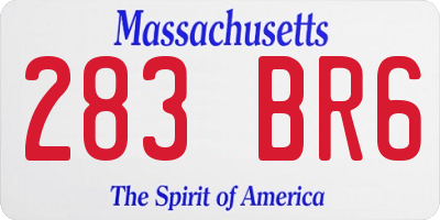 MA license plate 283BR6
