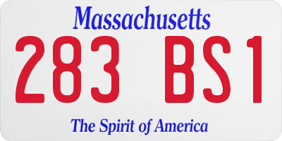 MA license plate 283BS1