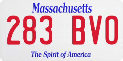 MA license plate 283BV0