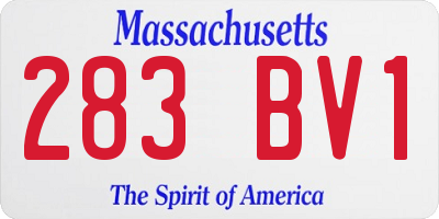 MA license plate 283BV1