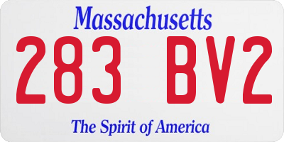 MA license plate 283BV2