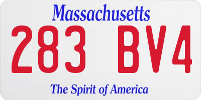 MA license plate 283BV4
