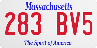 MA license plate 283BV5
