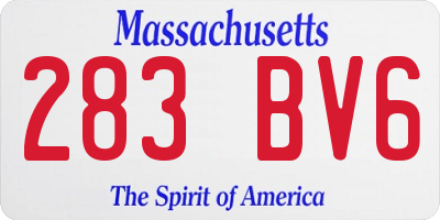 MA license plate 283BV6